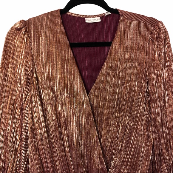 Eva Mendes for New York and Co. Metallic Long Sleeve Bodysuit XS - Picture 2 of 6